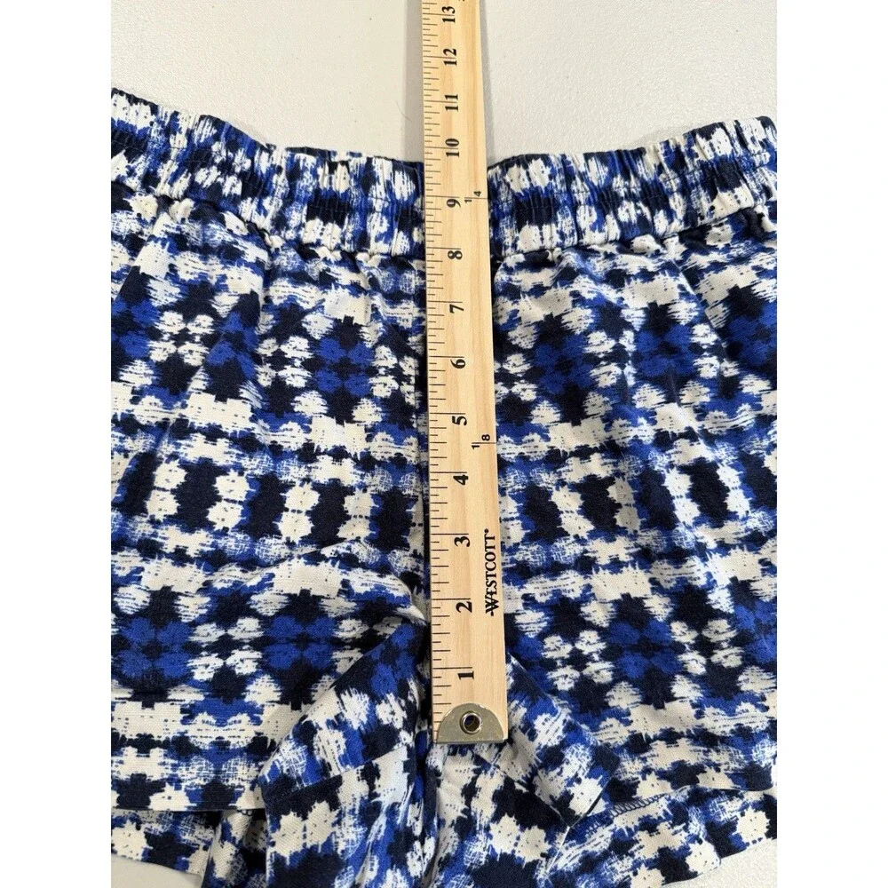 J Crew Shorts Womens 8 Geometric Linen Cotton Pockets Travel Coastal Euro Summer